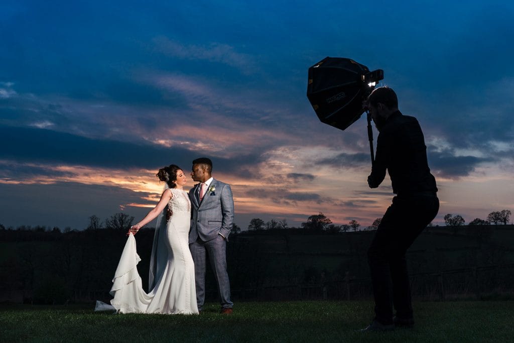 Wedding photograph of Godox AD200 in action with Magbox