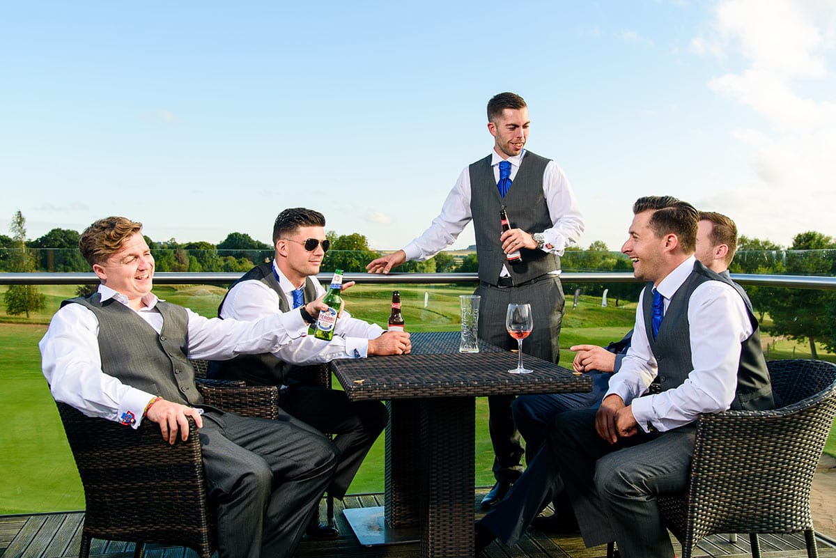 The Balcony at the Nottinghamshire with Groom and his friends enjoying a drink