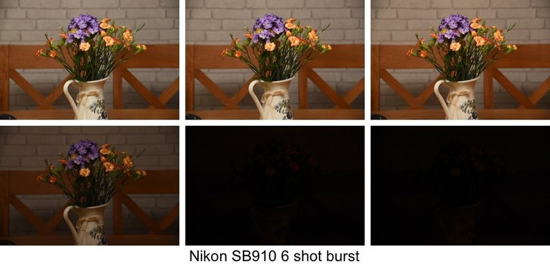 Results of Nikon SB-910 burst shot