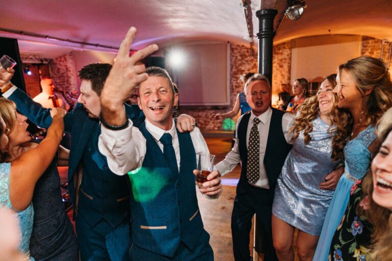 Groomsment dancing at West Mill