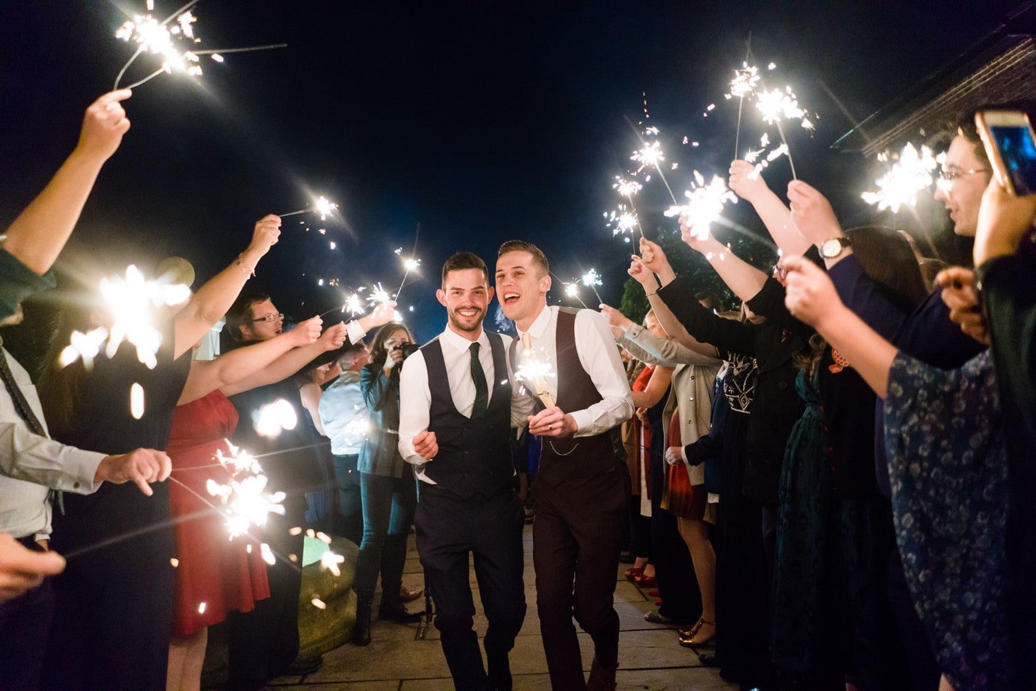 Sparkler wedding photographs