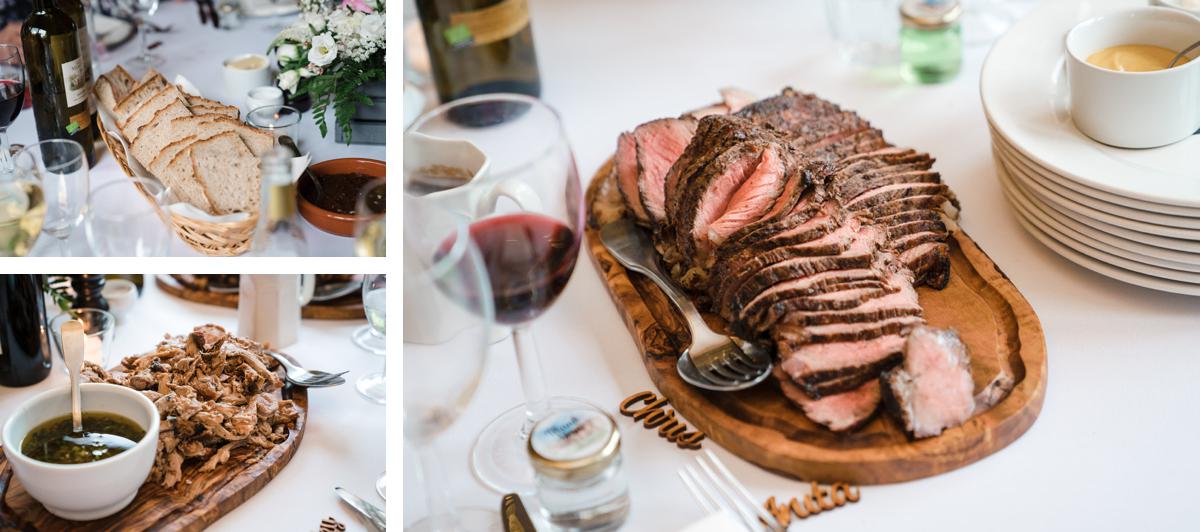 Photograph of the food which is served at a Hazel Gap Barn wedding