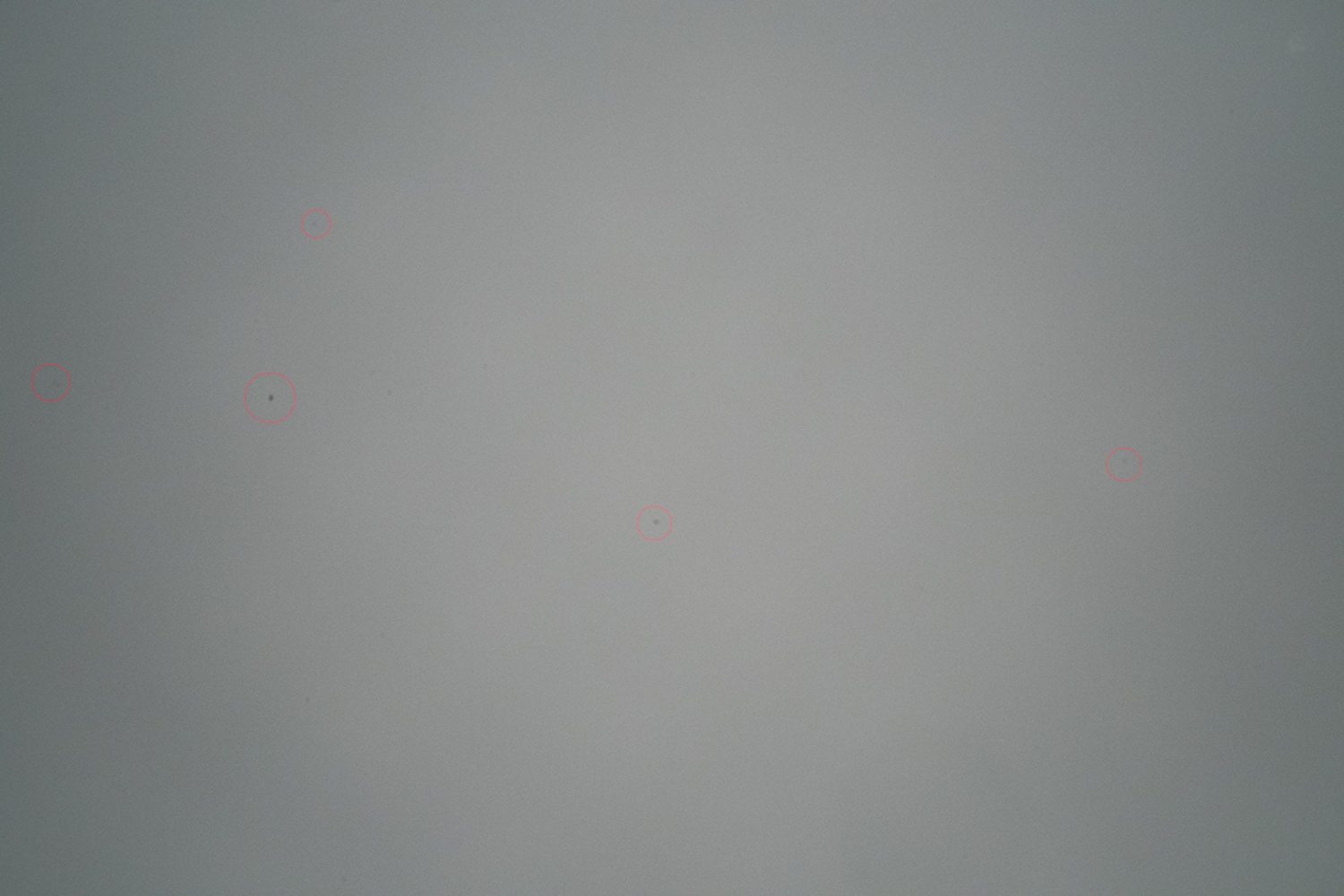Photo of dirt on camera sensor