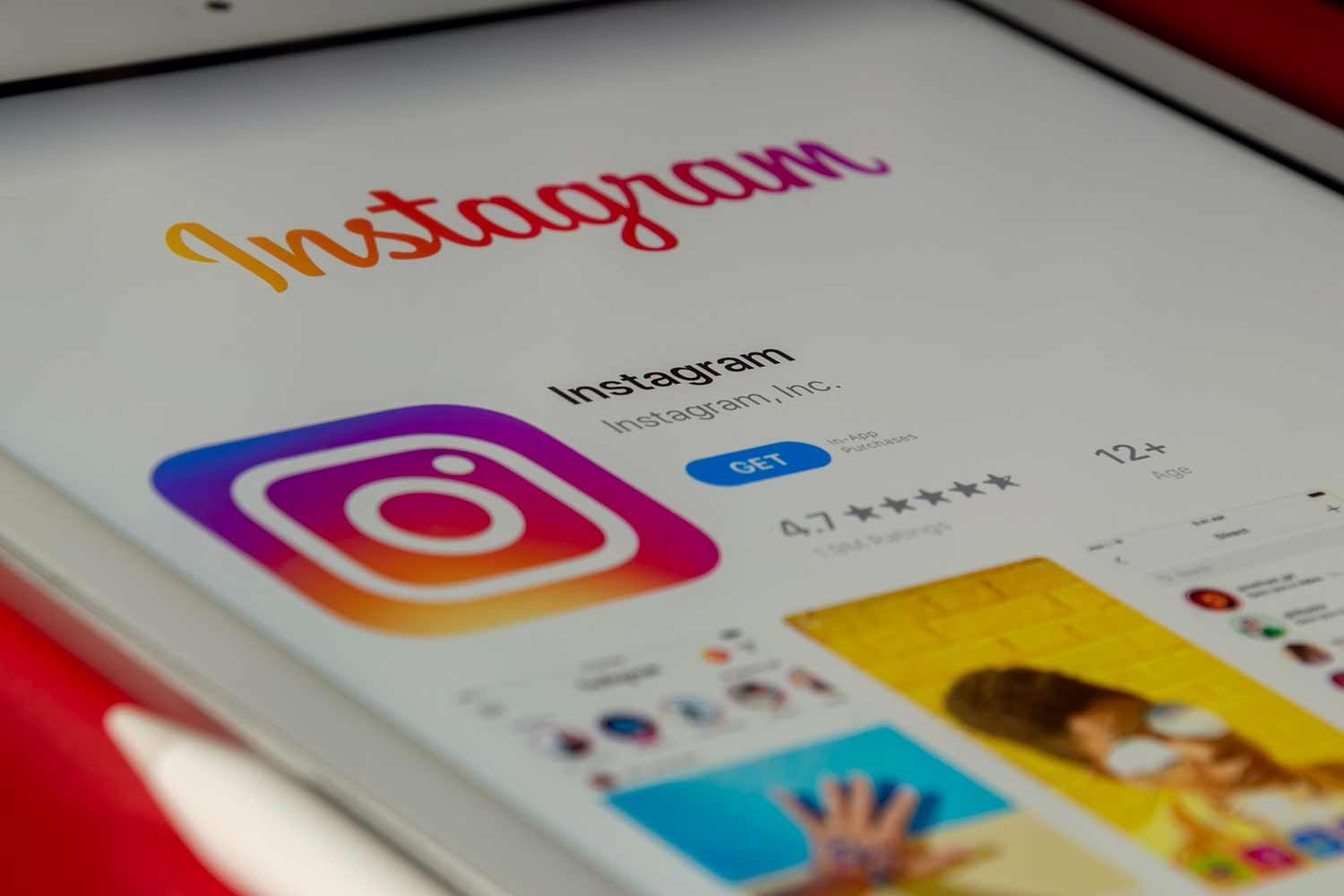 Instagram on a phone. From Unsplash